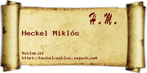 Heckel Miklós névjegykártya